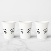 mutige Schwarz-Weiß-Illustration Pappbecher