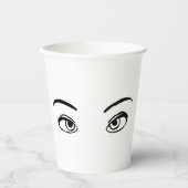 mutige Schwarz-Weiß-Illustration Pappbecher (Vorderseite)