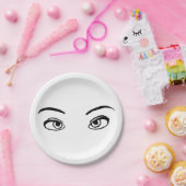 mutige Schwarz-Weiß-Illustration Pappteller (Party)