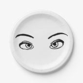 mutige Schwarz-Weiß-Illustration Pappteller (Vorderseite)