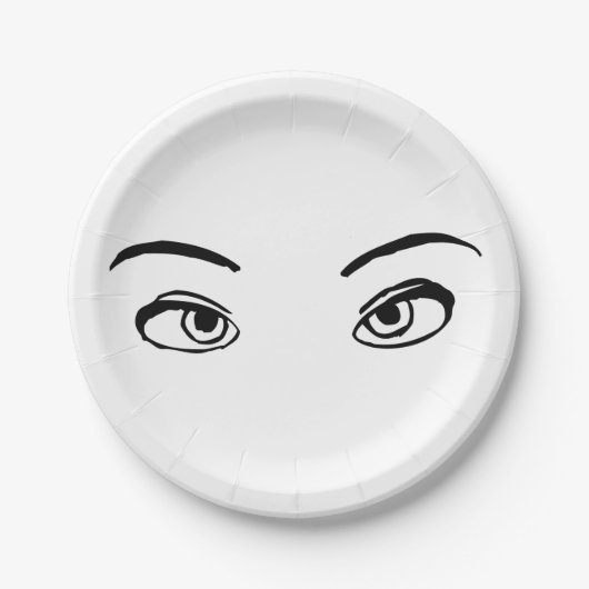 mutige Schwarz-Weiß-Illustration Pappteller (Vorderseite)