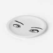 mutige Schwarz-Weiß-Illustration Pappteller (Schrägansicht)