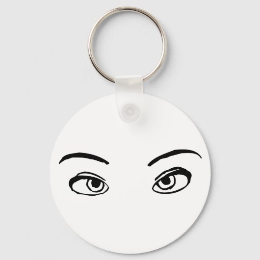 mutige Schwarz-Weiß-Illustration Schlüsselanhänger (Vorderseite)