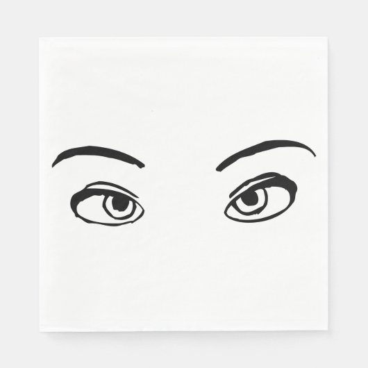 mutige Schwarz-Weiß-Illustration Serviette (Vorderseite)