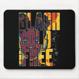 Mutige schwarze und freie starke afroamerikanische mousepad