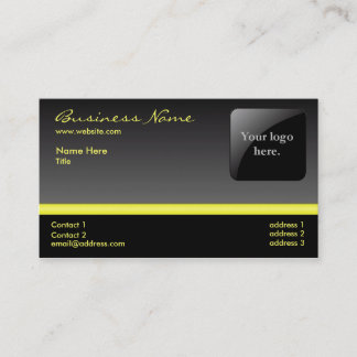 Mutige schwarze und gelbe Visitenkarte - mit Logo