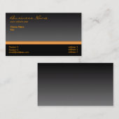 Mutige schwarze und orange Visitenkarte (Vorne/Hinten)