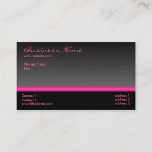 Mutige schwarze und rosa Visitenkarte