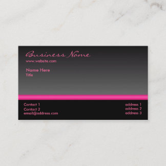 Mutige schwarze und rosa Visitenkarte