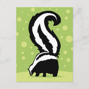 mutige Skunk-Illustration mit grünen Punkten Postkarte
