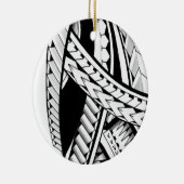 mutige Stammes- das Polynesien-Inselhawaii tatau Keramikornament (Rechts)