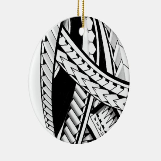 mutige Stammes- das Polynesien-Inselhawaii tatau Keramikornament (Rechts)