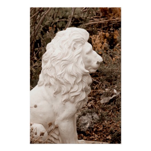 Mutige Statue aus weißem Stein Poster (Vorderseite)