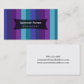 Mutige Streifen: Lila, Himbeere, aquamarin, 01 Visitenkarte (Vorne/Hinten)