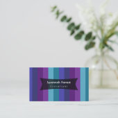 Mutige Streifen: Lila, Himbeere, aquamarin, 01 Visitenkarte (Stehend Vorderseite)