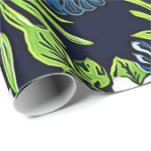 Mutige tropische Blumen der Hibiskus-Orchideen und Geschenkpapier (Rolleneckpunkt)