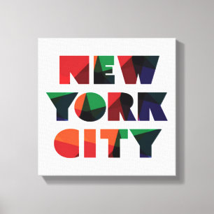 Mutige Typografie New York City   Leinwanddruck