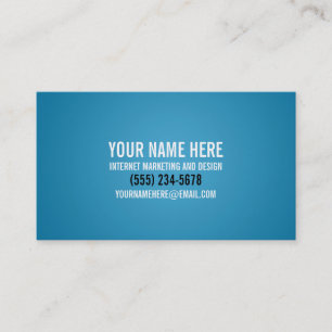 Mutige typografische cyan-blaue Visitenkarte