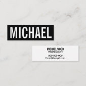 Mutige unbedeutende berufliche moderne mini visitenkarte (Vorne/Hinten)