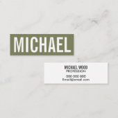 Mutige unbedeutende berufliche moderne mini visitenkarte (Vorne/Hinten)