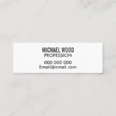 Mutige unbedeutende berufliche moderne mini visitenkarte (Rückseite)