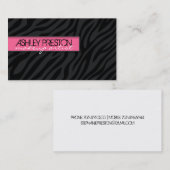 Mutige und stilvolle Zebra-Druck-Visitenkarte Visitenkarte (Vorne/Hinten)