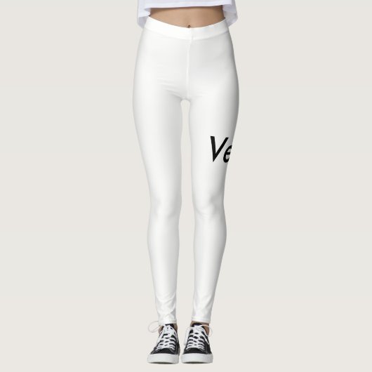 Mutige vegane Leggings (Vorderseite)
