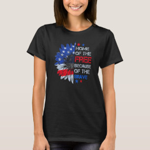 Mutige Vintage amerikanische Flagge Sonnenblume Pa T-Shirt