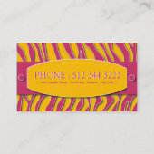 Mutige Zebra-Druck-Visitenkarten Visitenkarte (Rückseite)