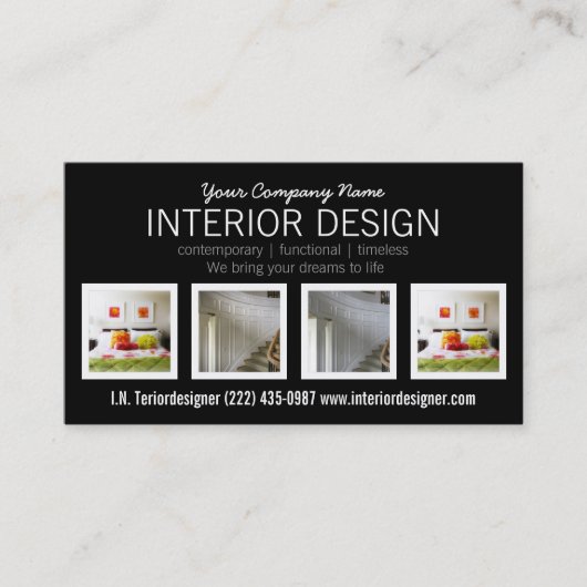 Mutiger 4 Foto-Innenarchitekt Visitenkarte (Vorderseite)