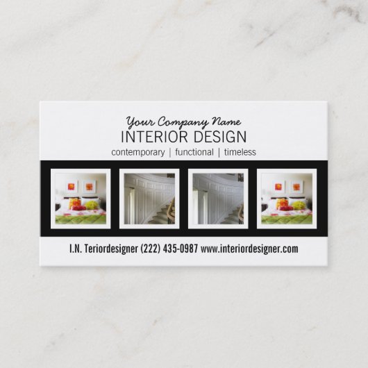 Mutiger 4 Foto-Innenarchitekt Visitenkarte (Vorderseite)