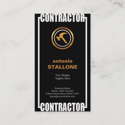 Mutiger Auftragnehmer-Bilderrahmen-allgemeiner Bau Visitenkarte (Vorderseite)