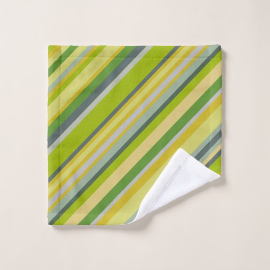 Mutiger Bambus färbt Monogramm Multi-Streifen Badhandtuch Set (Waschlappen)