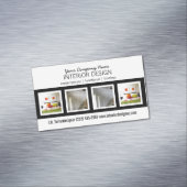 Mutiger beruflicher Innenarchitekt mit Fotos Magnetische Visitenkarte (Beispiel)