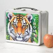 Mutiger Botanischer Tigerjunges Metall Brotdose (Beispiel)