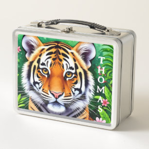 Mutiger Botanischer Tigerjunges Metall Brotdose