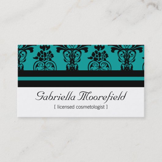 Mutiger Damastaquamarine Visitenkarte (Vorderseite)