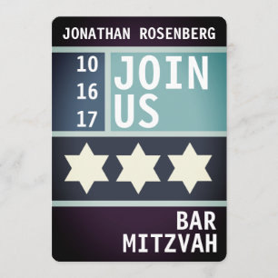 Mutiger Davidsstern Bar Mitzvah Einladung