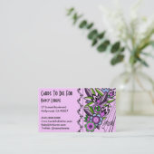 Mutiger Deko mit Blumen in der Flieder - Visitenkarte (Stehend Vorderseite)