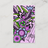 Mutiger Deko mit Blumen in der Flieder - Visitenkarte (Rückseite)