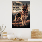 Mutiger deutscher Schäferhund bei Sunset Poster (Küche)