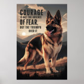 Mutiger deutscher Schäferhund bei Sunset Poster (Vorne)