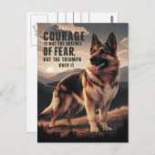 Mutiger deutscher Schäferhund bei Sunset Postkarte (Vorne/Hinten)