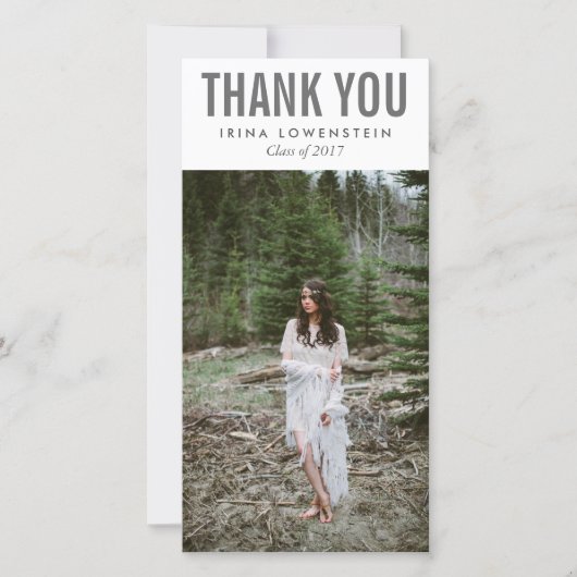 Mutiger einfacher Absolvent danken Ihnen Dankeskarte (Vorderseite)