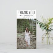 Mutiger einfacher Absolvent danken Ihnen Dankeskarte (Stehend Vorderseite)