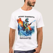 Mutiger Feuerwehrmann, der Flammen mit Wasserwelle T-Shirt (Vorderseite)