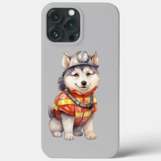 Mutiger Feuerwehrmann Sibirier Husky Hund Ehre Case-Mate iPhone Hülle (Rückseite)