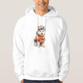Mutiger Feuerwehrmann Sibirier Husky Hund Ehre Hoodie