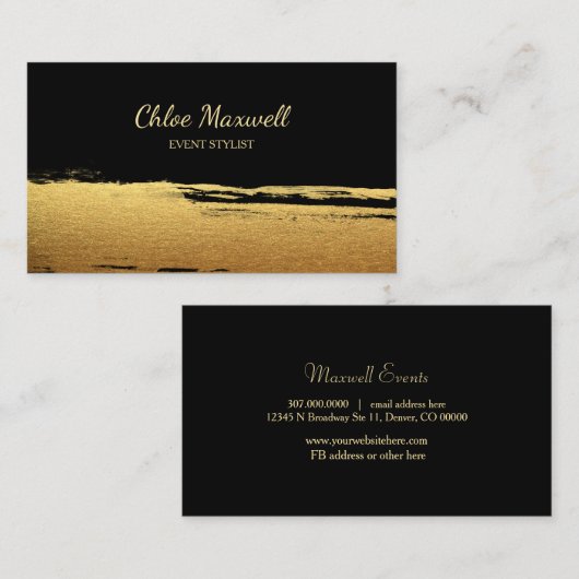 Mutiger Goldfarben-Anschlag Minimalistisch Visitenkarte (Vorne/Hinten)