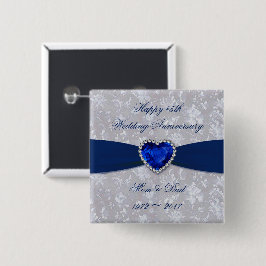 Mutiger Hochzeitstag-Knopf des Damast-45. Button